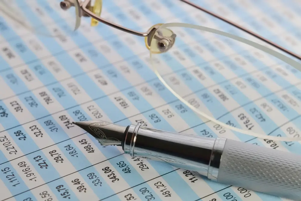 Accounts Preparation in Monaghan Tools like Balance Sheets, Eyeglasses and Pen