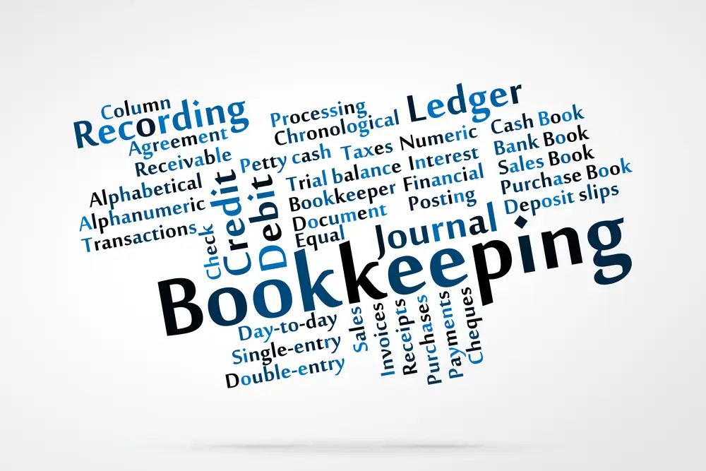 Bookkeeping Services Texts on White Background