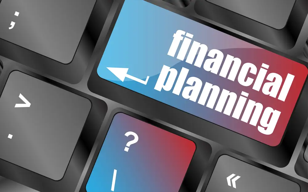 Financial Planning Text on Keyboard 