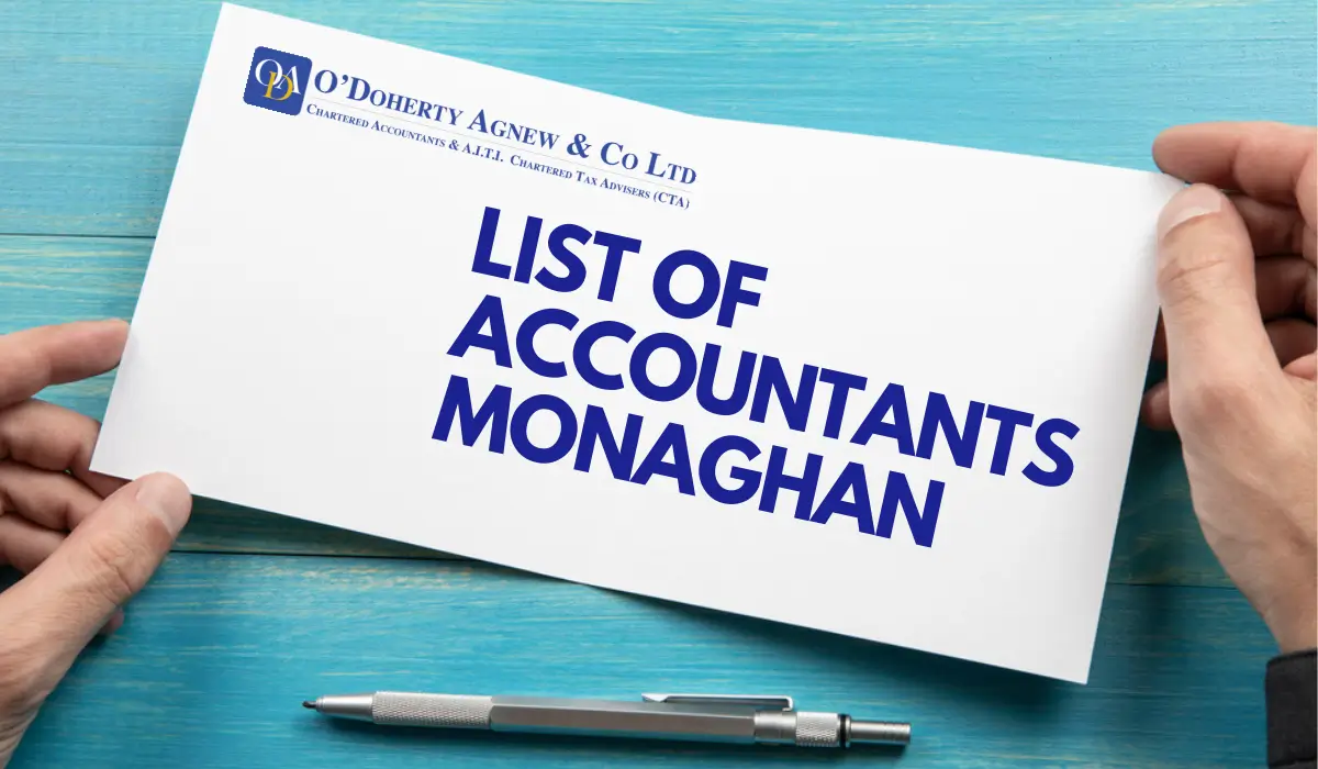 List of Accountants Monaghan Text on White O’Doherty Agnew & Co Ltd<br />
Envelop
